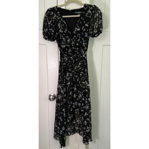 Karl Lagerfeld Floral Hi-Lo Wrap Dress - Size 0